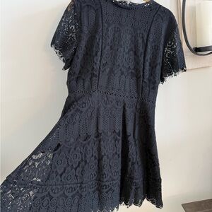 Blu Pepper Black Lace Mini Dress